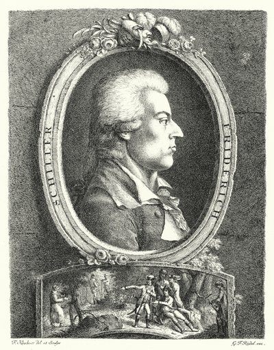 Friedrich Schiller, poète, dramaturge et philosophe allemand (gravure) - Friedrich Kirschner