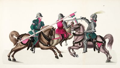 Trois chevaliers à un tournoi, planche de 