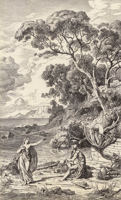 Ulysse et Calypso (gravure) - Friedrich the Elder Preller