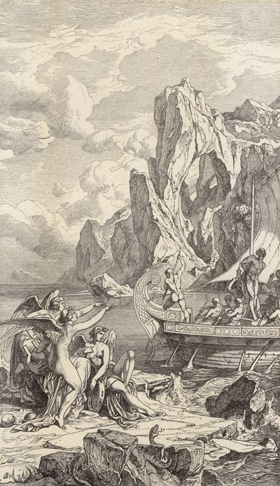 Ulysse et les sirènes (gravure) - Friedrich the Elder Preller