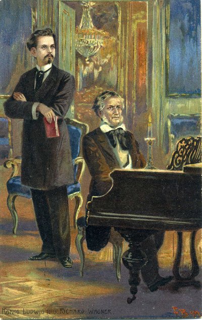 Wagner et le roi Louis II, vers 1900 - Fritz Bergen