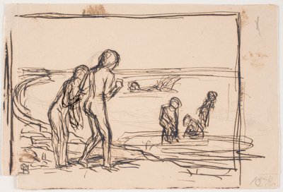 Enfants se baignant sur la plage - Fritz Syberg
