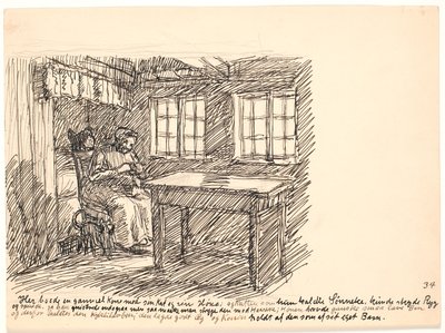 Ici vivait une vieille femme avec son chat et sa poule... - Fritz Syberg
