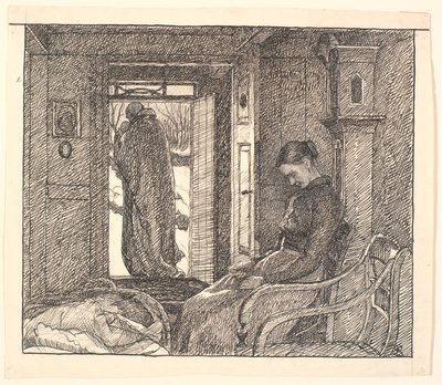Et la mère regarda dans son giron, et les larmes coulèrent sur ses joues... - Fritz Syberg