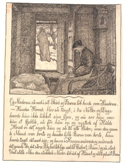 Et la mère regarda dans son giron, et les larmes coulèrent sur ses joues... - Fritz Syberg