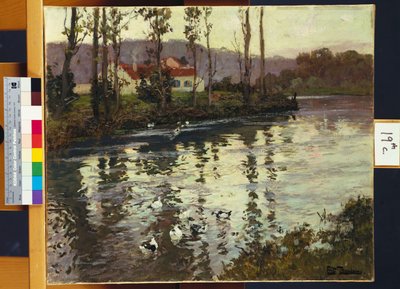 Paysage fluvial avec des canards - Frits Thaulow
