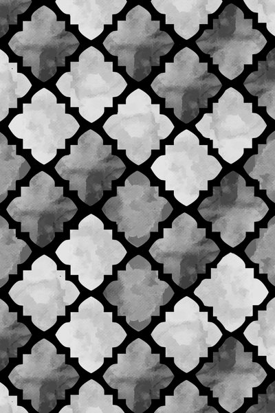 Motif en quadrilobe en nuances de gris - Fun Qui