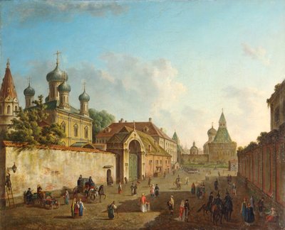 Vue de la place Loubianka vers la porte Vladimir à Moscou, Russie, années 1800 - Fyodor Yakovlevich Alexeev