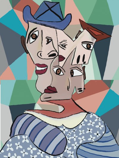 Portrait cubiste haut en couleur - GIovanna Gil Alves