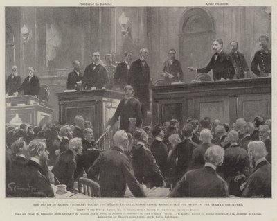La mort de la reine Victoria, le comte von Bülow, chancelier impérial annonçant la nouvelle au Reichstag allemand - G.S. Amato