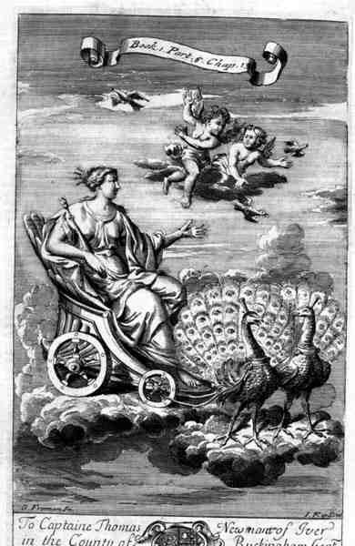 Vénus dans un char tiré par des paons, illustration du Livre 1 Partie 6 Chapitre 13 de 