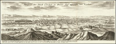 1720 illustration - Prospect de la ville de Caschan en Perse cinq jours de voyage d