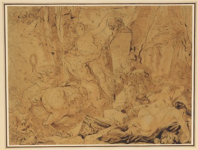 Fête du dieu des jardins (Bacchanale avec une nymphe portée par un centaure couronnant un herm) - Gabriel Francois Doyen