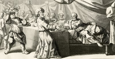 Jésus invité à dîner avec le pharisien, illustration de l