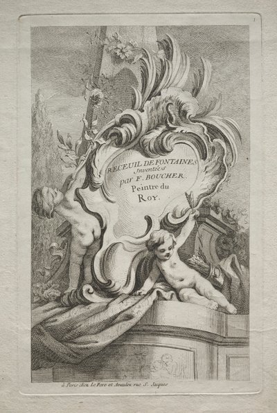 Livre des fontaines : No. 1, Page de titre, vers 1736 - Gabriel Huquier