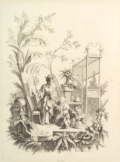 Chinoiserie avec figures dans un paysage, XVIIIe siècle - Gabriel Huquier