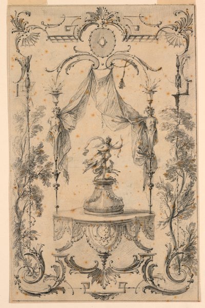 Conception pour un panneau mural sur le thème de Diane - Gabriel Huquier