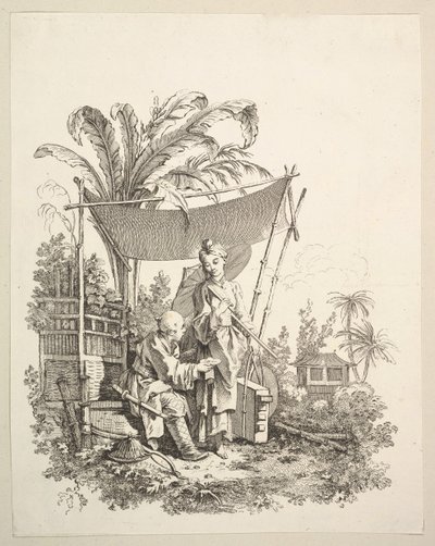 Femme montrant des curiosités à un soldat - Gabriel Huquier