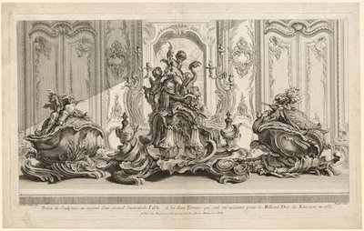 Œuvres de Juste-Aurèle Meissonier : Projet sculptural en argent pour une grande pièce maîtresse et deux soupières exécutées pour Son Excellence le Duc de Kingston - Gabriel Huquier