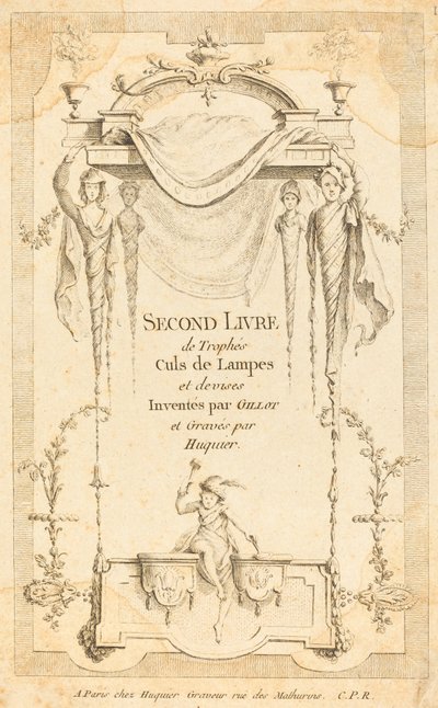 Second Livre de Trophées Culs de Lampes et Devises : Page de titre - Gabriel Huquier after Claude Gillot