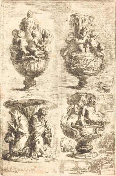 Quatre Vases - Gabriel Jacques de Saint Aubin