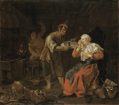 Femme en pleurs dans une forge, c.1650 - Gabriel Metsu