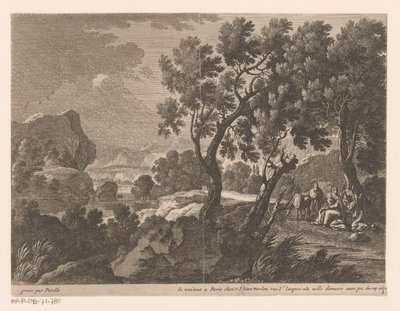 Paysage avec repos pendant la fuite en Égypte (Paysages avec scènes de la vie du Christ) - Gabriel Perelle