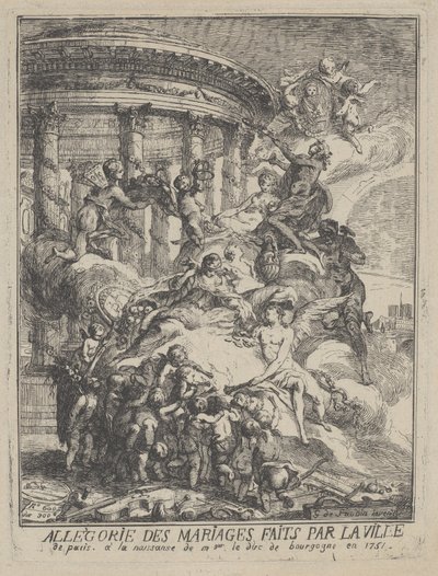 Allégorie des mariages faits par la ville de Paris à la naissance du duc de Bourgogne, 1751 - Gabriel de Saint Aubin
