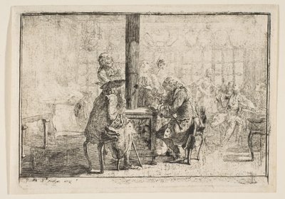 Les Nouvellistes, 1752 - Gabriel de Saint Aubin