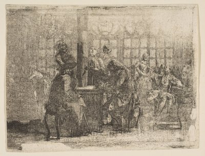 Les Nouvellistes, 1752 - Gabriel de Saint Aubin