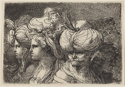 Six têtes, un Turc devant - Gaetano Gandolfi