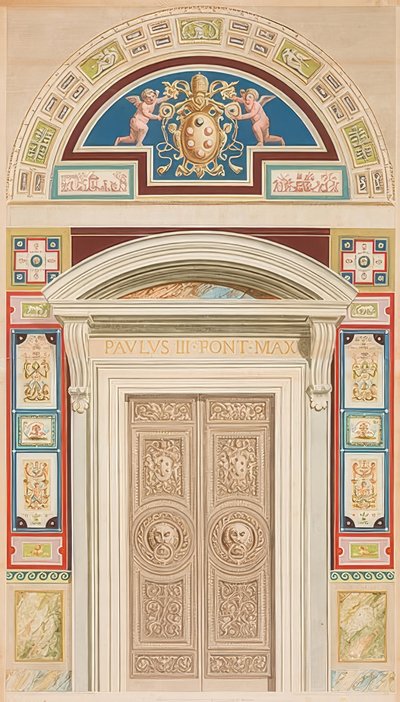 Porte, encadrement et lunette de la Loggia XIII - Gaetano Savorelli