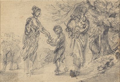 Paysage avec deux femmes et un enfant - Gainsborough Dupont