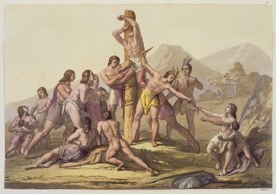 Indiens péruviens faisant un sacrifice, de 
