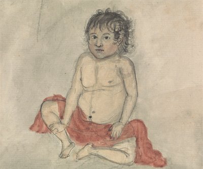 Enfant avec un tissu rouge - Gangaram Chintaman Tambat