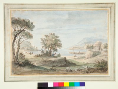 Paysage avec un temple rond - Gaspar van Wittel