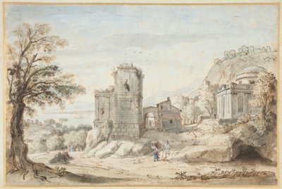 Paysage avec ruines et un temple, 1716 - Gaspar van Wittel