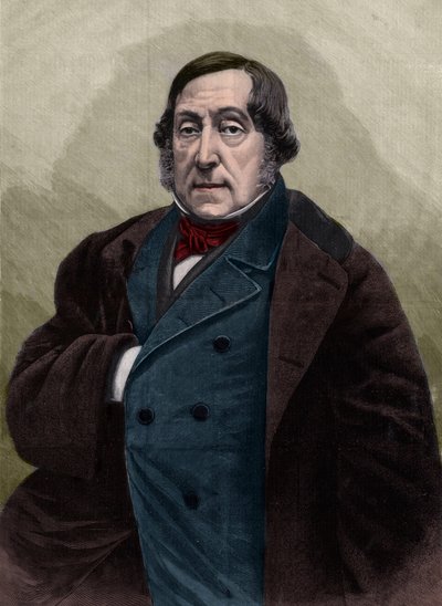 Portrait de Gioachino (Gioacchino) Rossini (1792-1868), compositeur italien gravure d