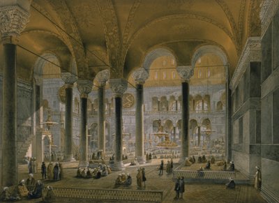 Haghia Sophia, planche 6: la nef nord, gravée par Louis Haghe, publiée en 1852 - Gaspard Fossati
