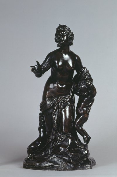 Latone et ses enfants, Apollon et Diane, vers 1671 (bronze avec patine laquée) - Gaspard Marsy