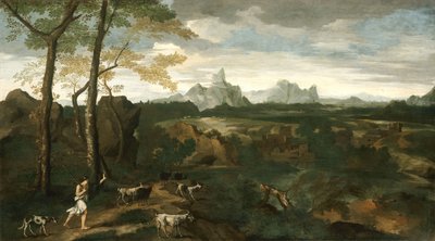 Paysage avec un berger et des chèvres, vers 1635 - Gaspard Poussin Dughet