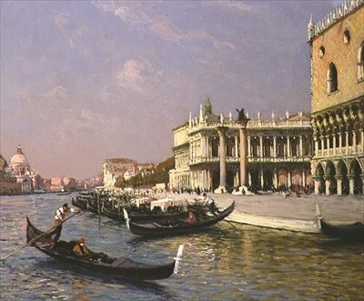 Venise : Palais des Doges, Bibliothèque Marciana et Santa Maria della Salute au Loin - Gaston Hippolyte Boucart