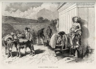 La fontaine du Rossello, à Sassari (Italie) (illustration de La Sardaigne par Gaston Vuillier, 1890, dans Le tour du monde) - Gaston Vuillier