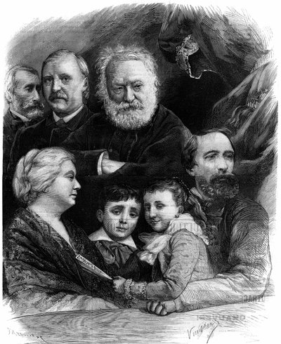 Victor Hugo (1802-1885) et ses proches assistent à la deuxième représentation de "Le roi s