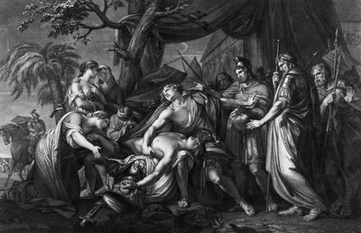 Achille pleure la mort de Patrocle, gravé par Domenico Cunego, 1764 - Gavin Hamilton