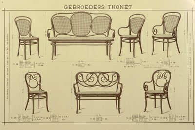 Catalogue de chaises et de canapés des Frères Thonet, dessin, Autriche - Gebruder Thonet