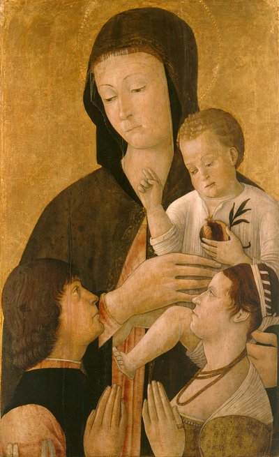 Madone avec enfant et deux donateurs, 1460 - Gentile Bellini