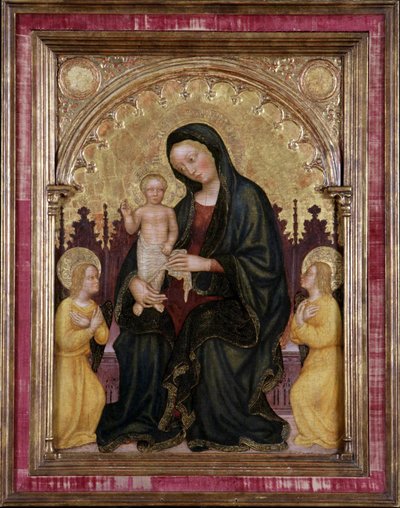 Madone et Enfant en Trône avec Deux Anges - Gentile da Fabriano