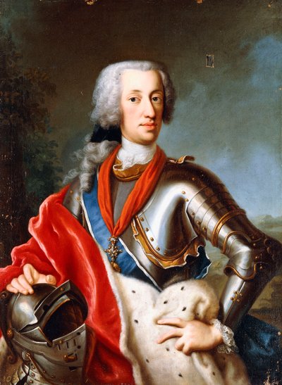 Portrait de Karl Albrecht Wittelsbach, debout, trois-quarts longueur, en habit cérémonial - Georg (circle of) Desmarees