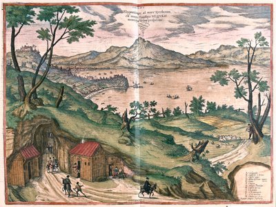 Golfe de Naples et Vésuve - dans "Civitates Orbis Terrarum" de Georg Braun, Cologne 1617 - Georg Braun